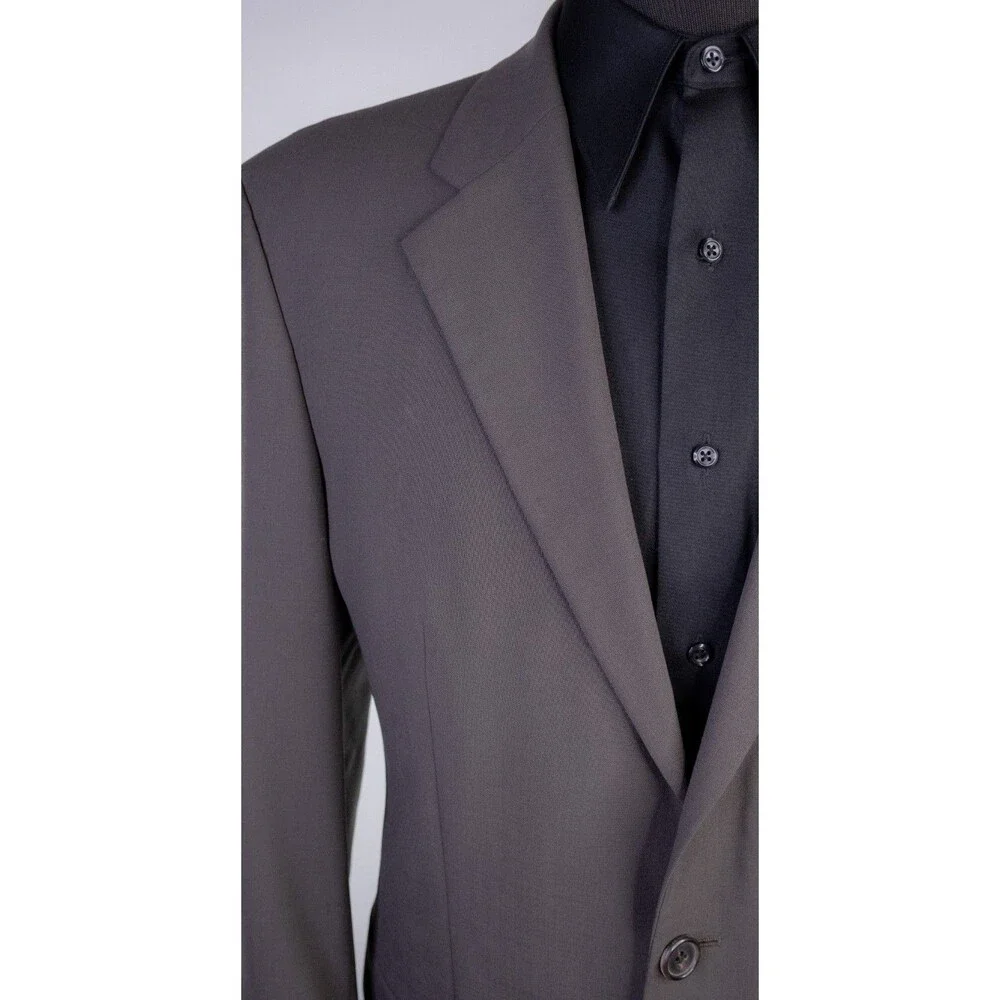 Hugo Boss 2-Pcs Solid Brown 2-Button Wool Suit Blazer Jacket Sz 40R Pants 36X31